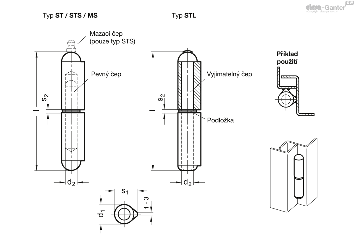 GN 128-ST Panty pevný ocelový čep | Elesa+Ganter